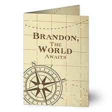 Personalized Graduation Greeting Card - Compass Inspired - 16607