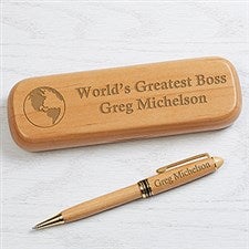 Personalized Alderwood Pen Set - Worlds Greatest - 16620