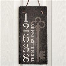 Personalized Slate Address Plaque - House Key - 16638