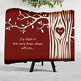 Personalized Couples Basswood Plank - Carved In Love - 16643