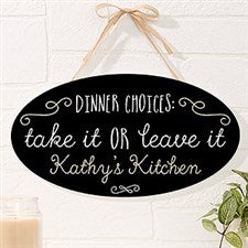 Personalized Kitchen Oval Wood Sign - Sassy Kitchen Quotes - 16647