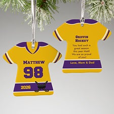 Personalized Hockey Jersey Christmas Ornaments - 16659