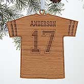 Personalized Football Jersey Christmas Ornament - Wood - 16661