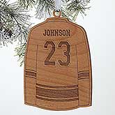 Personalized Sports Christmas Ornaments - Hockey Jersey - Wood - 16664