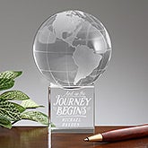 Personalized Crystal Globe - And The Journey Begins - 16717