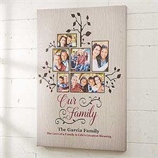 Photo Family Tree Personalized Canvas Print - 16727