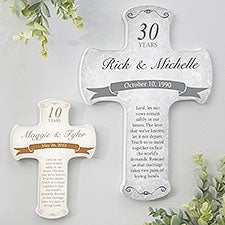 Personalized Romantic Cross - Anniversary Blessings - 16736