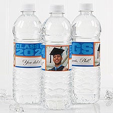 Personalized Photo Water Bottle Labels for Graduation - 16797