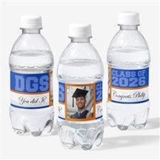Personalized Photo Water Bottle Labels for Graduation - 16797