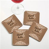 Personalized Wedding Coaster Favors - Rustic Chic Wedding - 16846