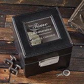 Engraved Leather 2 Slot Watch Box - Gift Of Time - 16854