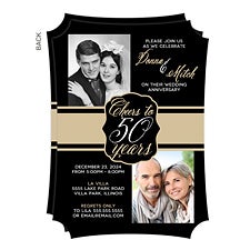 Personalized Anniversary Party Invitations - Cheers To Then & Now - 16899