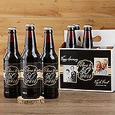 Personalized Anniversary Beer Bottle Labels & Bottle Carrier - Cheers To Then & Now - 16901