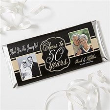 Personalized Anniversary Candy Bar Wrappers - Cheers To Then  Now - 16904