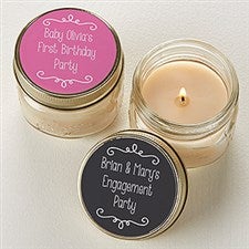 Personalized Mason Jar Candle Favors - Write Your Own - 16910