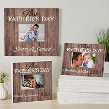 Personalized Rustic Picture Frame - First Fathers Day - 16917