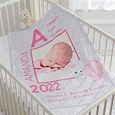Personalized Precious Moments Photo Baby Blanket For Girls - 16925