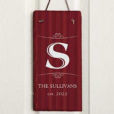 Elegant Monogram Personalized Vertical Slate Plaque - 16966