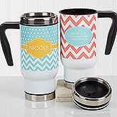 Personalized Commuter Travel Mug - Preppy Chic - 16970