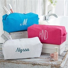 Personalized Bridesmaid Gifts Personalization Mall Embroidered White Robe Makeup Bag 17001