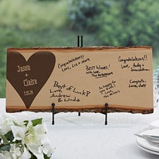 Personalized Basswood Plank -Wood Wedding Guest Book - 17072