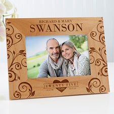 Personalized Anniversary Wood Frame - Celebrating Their Love - 17076
