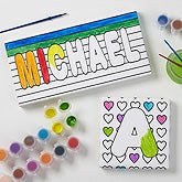 Personalized Kids Coloring Canvas Prints - Paint It! - 17095