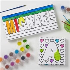 Personalized Kids Coloring Canvas Prints - Paint It! - 17095