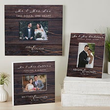 Personalized Wedding Picture Frame - Rustic Elegance - 17110