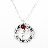 Personalized Memorial Birthstone Necklace - Your Wings Were Ready - 17118D