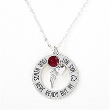 Personalized Memorial Birthstone Necklace - Your Wings Were Ready - 17118D