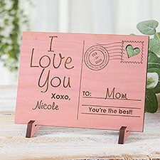 Personalized Wood Postcard - Sending Love To Mom - 17123