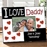 Personalized I Love Daddy Picture Frame - Red Hearts - 1714