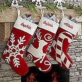 Personalized Hooked Crochet Christmas Stockings - 17144