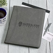 Business Logo Personalized Padfolio - Charcoal - 17188