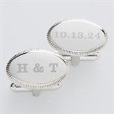 Engraved Wedding Silver Cufflinks - Wedding Date - 17209