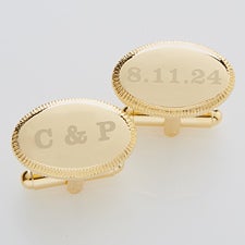 Engraved Wedding Gold Cufflinks - Wedding Date - 17210