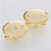 Engraved Wedding Gold Cufflinks - Wedding Date - 17210