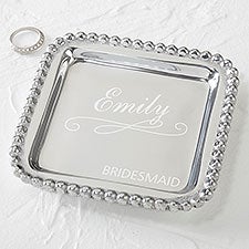 Personalized Mariposa String Of Pearls Bridesmaid Jewelry Tray - 17232