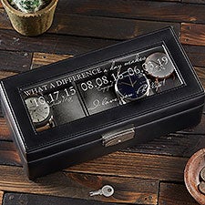 Personalized Leather Watch Box - Special Dates - 17233