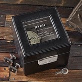 Personalized Leather 2 Slot Watch Box - 10 Quotes - 17236