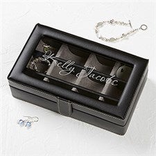 Leather 12 Slot Engraved Accessory Box - For Her - 17238