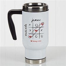 Personalized Romantic Commuter Travel Mug - Love Always Wins! - 17293