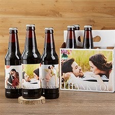 Personalized Photo Wedding Beer Bottle Labels & Carrier - 17297