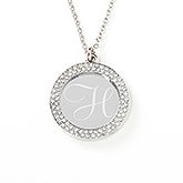Pave Stone Personalized Monogram Necklace - 17299