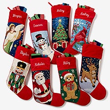 Personalized Needlepoint Christmas Stockings - Winter Charm - 17317