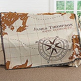 Personalized Retirement Blankets - Compass Inspired - 17384