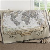 National Geographic World Map Blanket Personalized - 17396