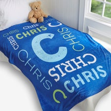 Personalized Repeating Name Kids Blankets - 17428