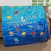 Personalized Fishing Blankets - Hugs & Fishes - 17434